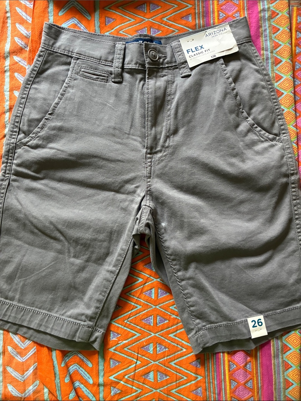 Arizona Jean Company women’s  Gray Flat Front Flex Shorts